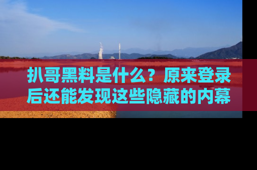 扒哥黑料是什么？原来登录后还能发现这些隐藏的内幕！