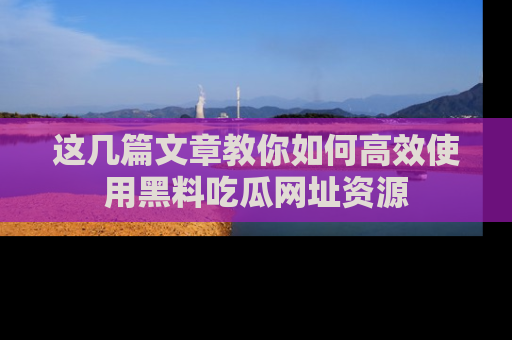 这几篇文章教你如何高效使用黑料吃瓜网址资源