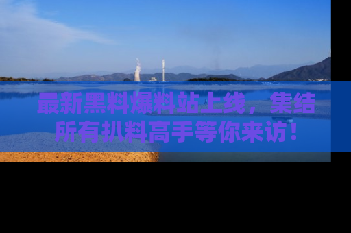 最新黑料爆料站上线,集结所有扒料高手等你来访!